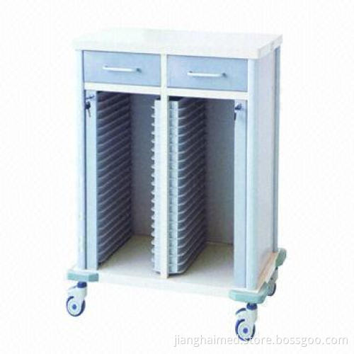 Trolley for record double row, CE certified, made of ABS plastic table